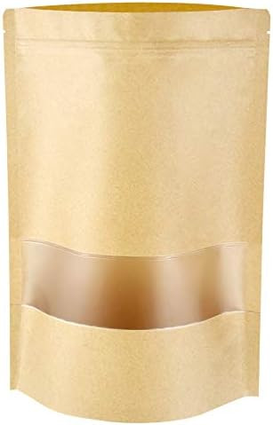 Blisstime Stand Up Pouch Bags, 50 Pack Kraft Pouch with Tear Notch and Matte Window, Heat sealabl... | Amazon (US)