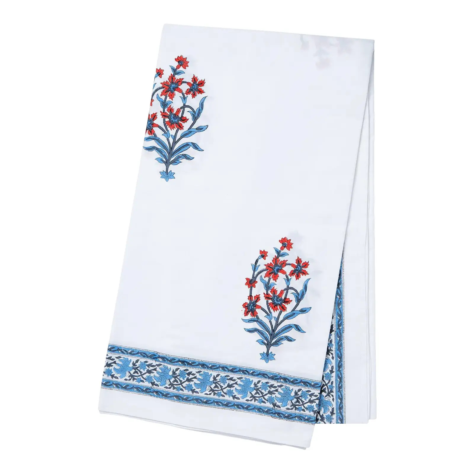 Nargis Tablecloth, 6-Seat Table in Orange/Blue | Chairish
