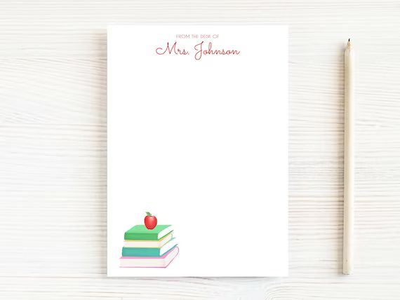 Personalized Teacher Notepad From the Desk of Apple Books | Etsy | Etsy (US)