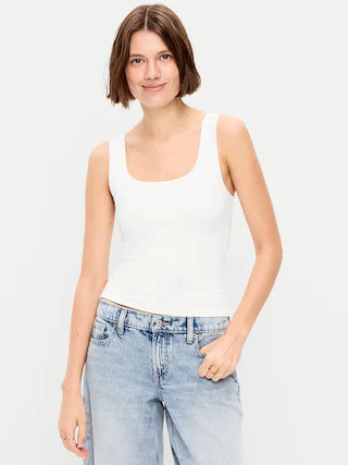 Hug Double-Layer Scoop-Neck Tank Top | Old Navy (US)