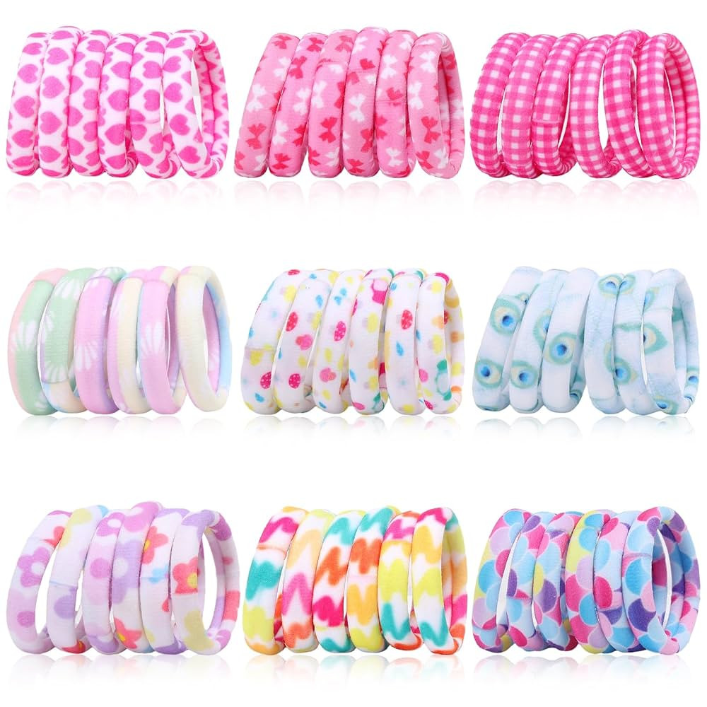 Anezus 54Pcs Hair Ties for Girls and Women, Nylon No Damage Elastics Hair Bands Ponytail Holders,... | Amazon (US)