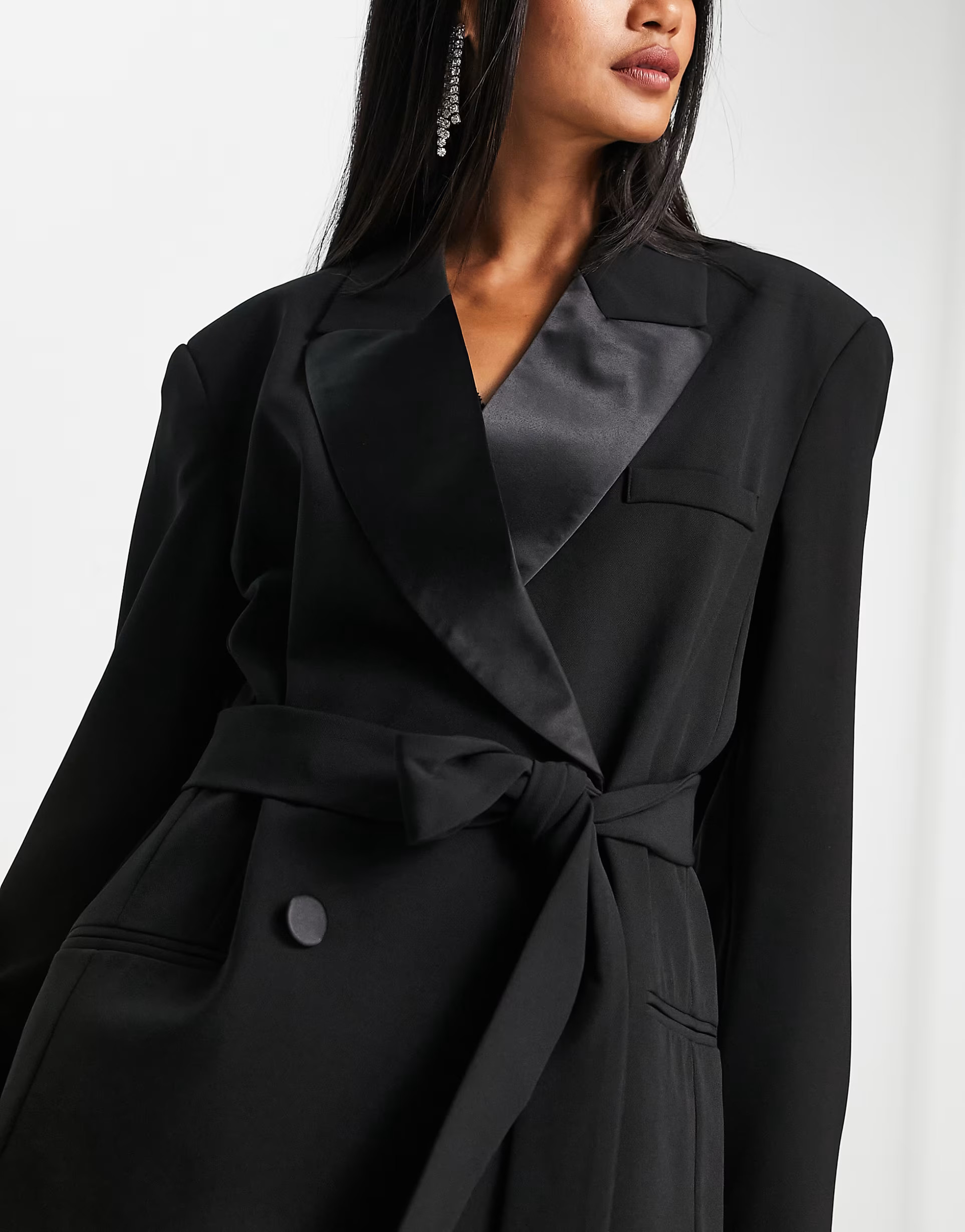 ASOS DESIGN tux belted blazer in black | ASOS (Global)