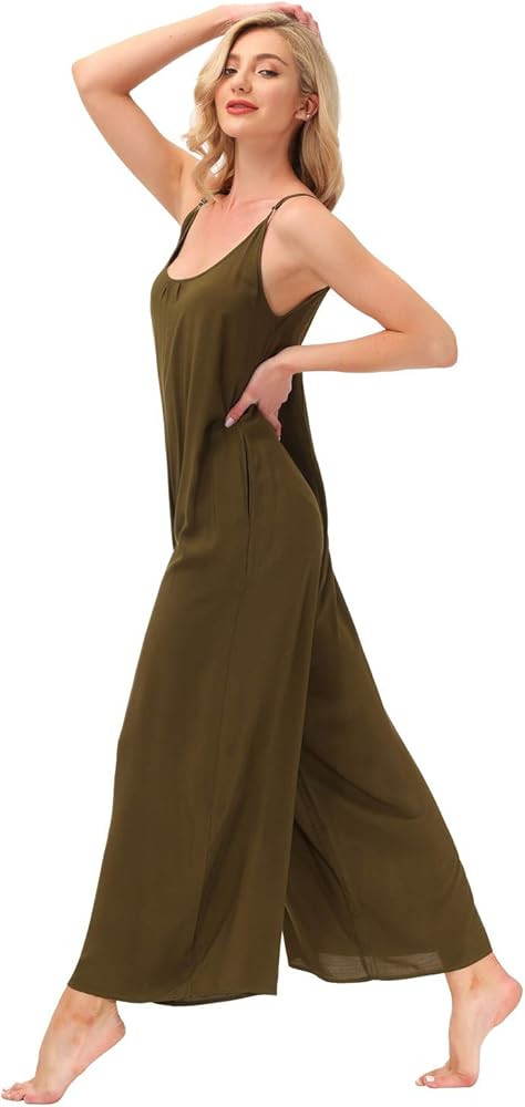 BUENOS NINOS Women's V Neck Floral Maxi Dress Boho Printed Adjustable Spaghetti Strap Ethnic Beac... | Amazon (US)