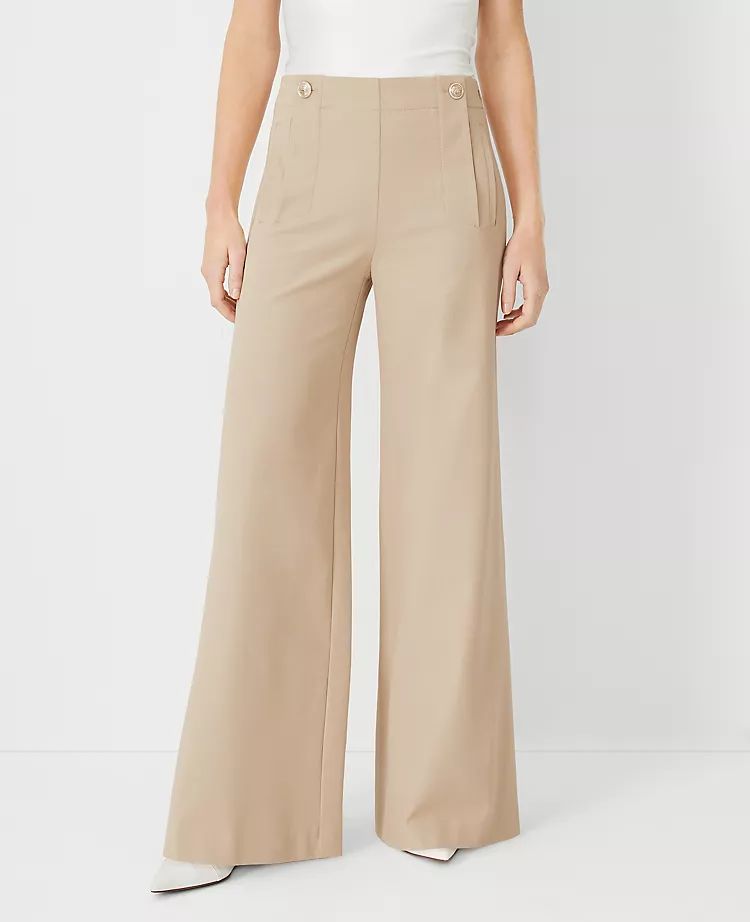 The Petite Sailor Palazzo Pant in Twill | Ann Taylor (US)
