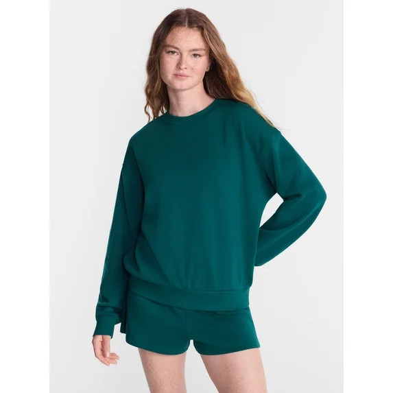 No Boundaries Pullover Crewneck Sleep Top with Long Sleeves, Women's XXS-3X | Walmart (US)