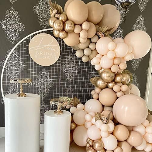 Nude Balloons Arch Garland Kit Blush Coffee Brown Chocolate Metallic Gold Double Stuffed Latex Ballo | Amazon (US)