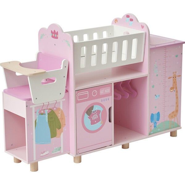 Amanda 6-in-1 Doll Nursery Station - Baby Pink | Maisonette