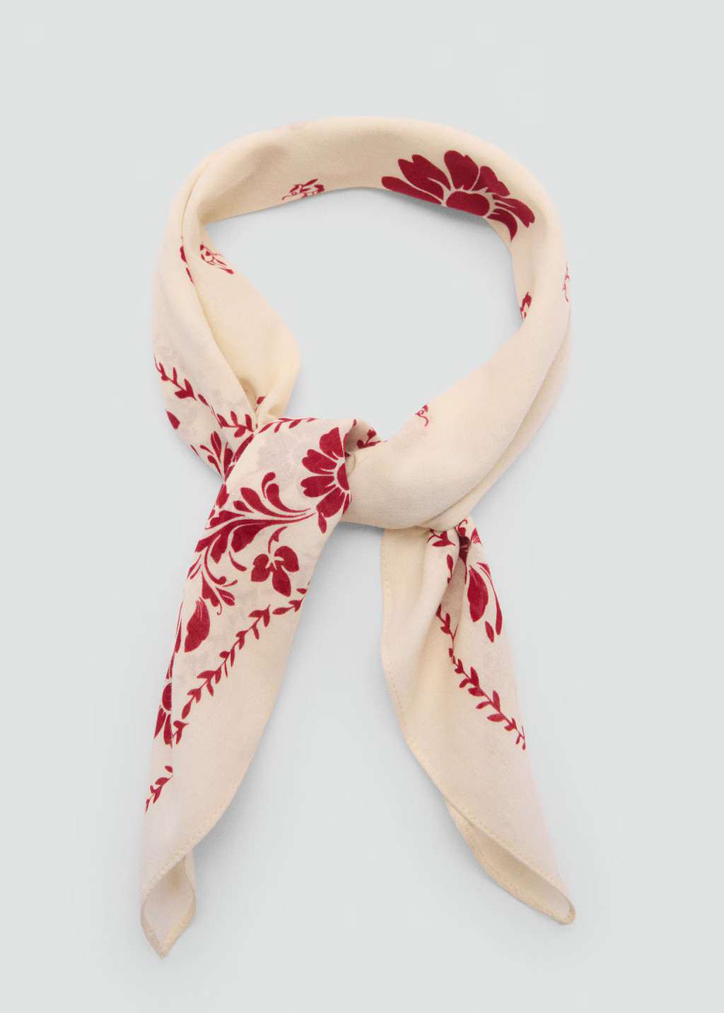 Floral-print cotton scarf - Women | MANGO United Kingdom | MANGO (UK)