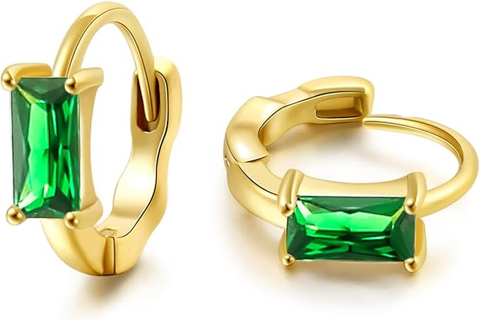 Amazon.com: Small Gold Hoop Earrings for Women 14K Gold Plated Hoops Tiny Hypoallergenic Cubic Zi... | Amazon (US)