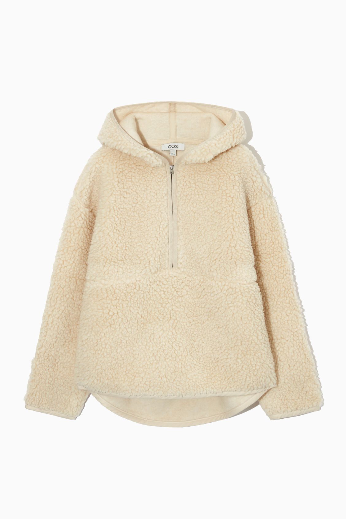 TEDDY HALF-ZIP HOODIE - CREAM - COS | COS UK