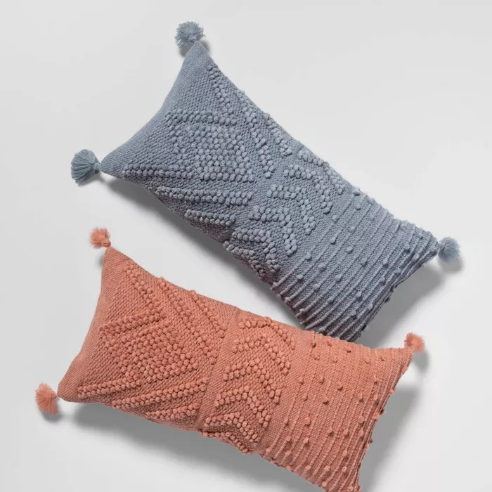 Oversize Embroidered Textured Lumbar Throw Pillow - Opalhouse™ | Target