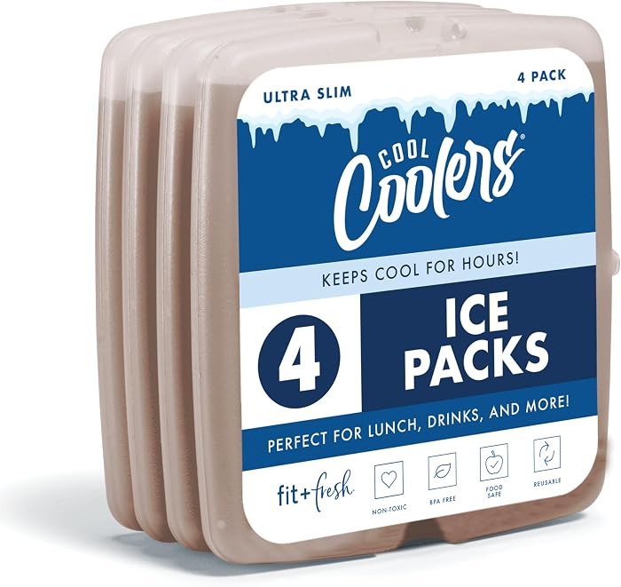 Cool Coolers by Fit & Fresh Slim Ice Packs, Quick Freeze Reusable Ice Packs for Lunch Boxes & Coo... | Amazon (US)