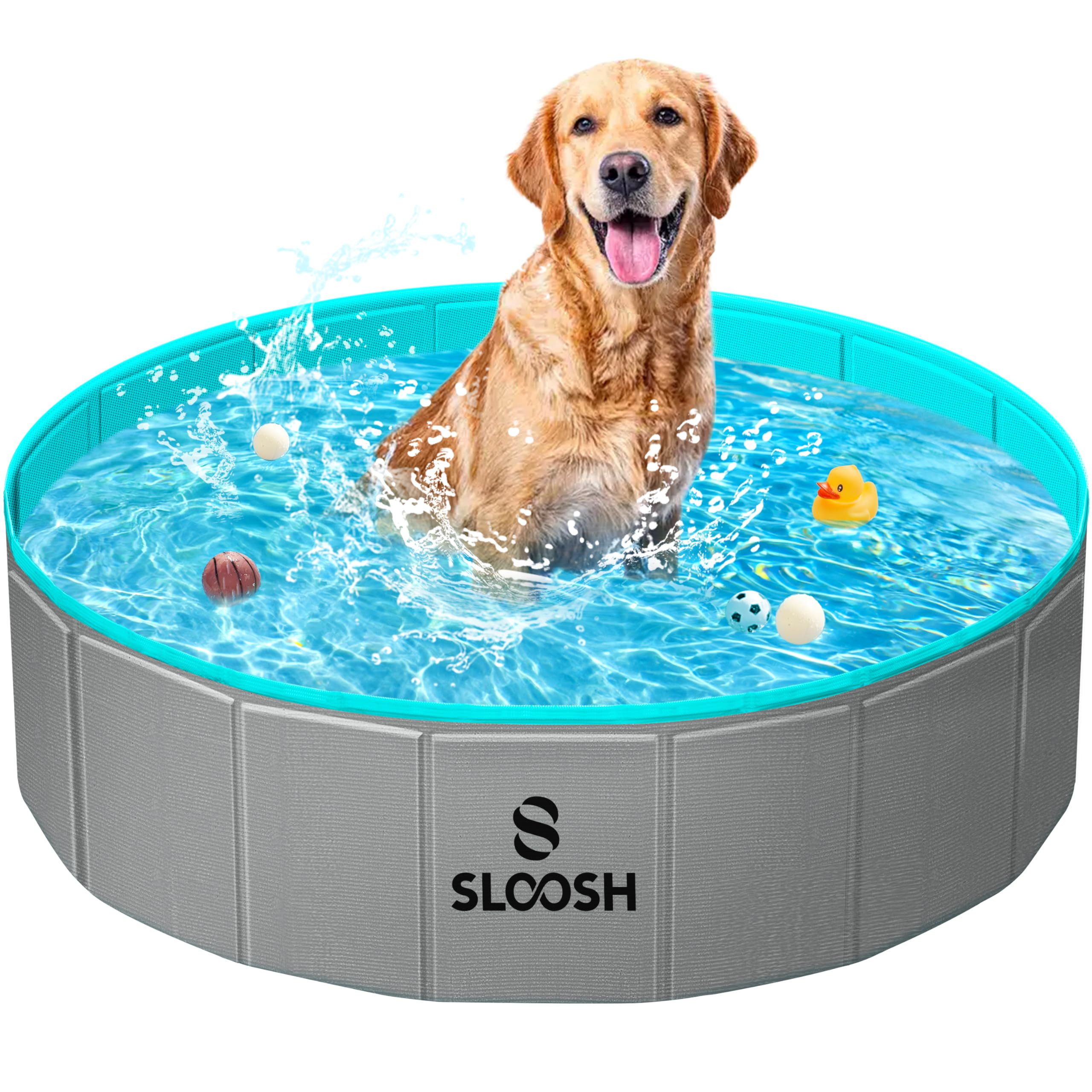 Sloosh Foldable Dog Kiddie Pool - Portable Hard Plastic Doggie Swimming Pool, Anti-Slip Collapsib... | Amazon (US)