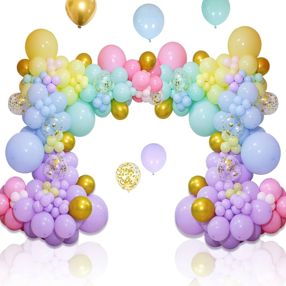 Amazon.com: KAWKALSH 219Pcs Rainbow Balloons Garland Arch Kit Different Sizes Latex Balloons Asso... | Amazon (US)