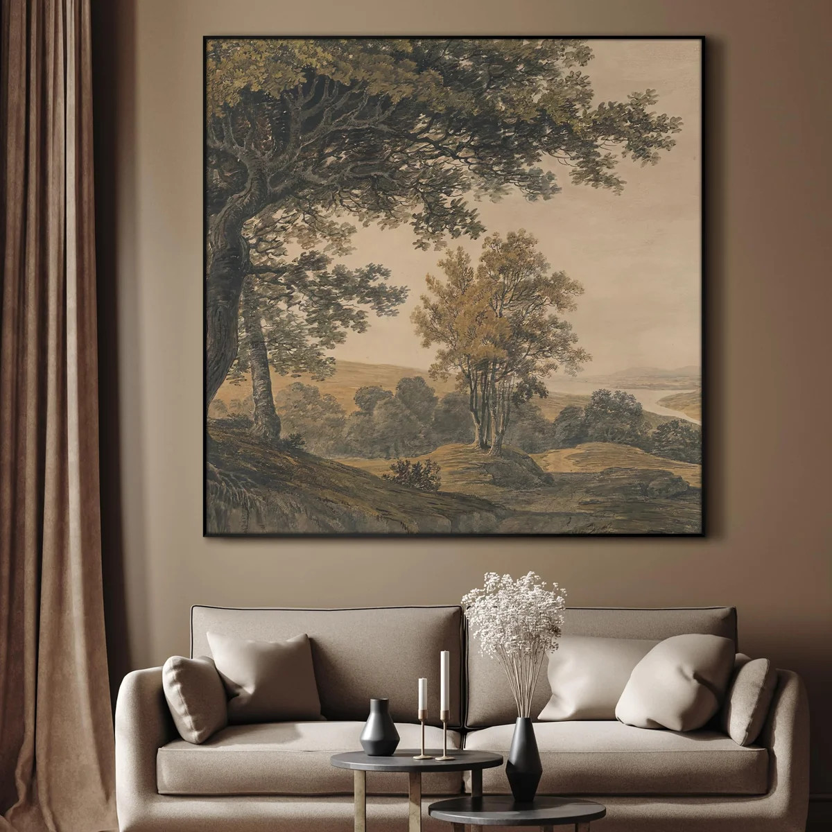 Extra Large Wall Art Fabric Print - Vintage Woodland Landscape Artwork Decor for Living Room or B... | Wayfair North America