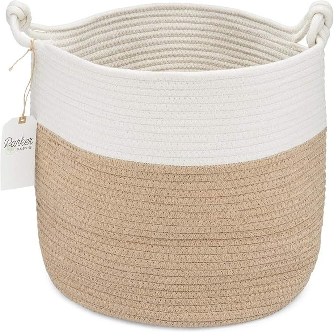 Parker Baby Nursery Storage Basket - Rope Storage Bin and Organizer for Laundry, Toys and Baby Bl... | Amazon (US)