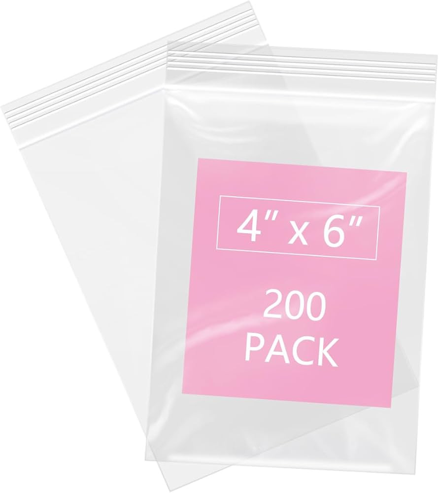 iMailer - 200 Pcs- 4" x 6" Clear Small Zip Bag - Reclosable Zip Plastic Poly Bags 2 Mil with Rese... | Amazon (US)