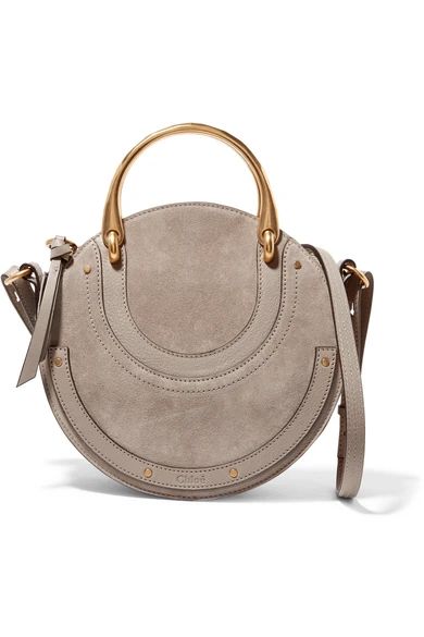 Chloé - Pixie Suede And Textured-leather Shoulder Bag - Gray | NET-A-PORTER (UK & EU)