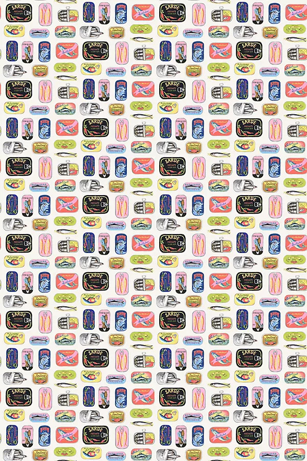 Rachel Antonoff Sardine Tins Peel-and-Stick Wallpaper | Anthropologie (US)
