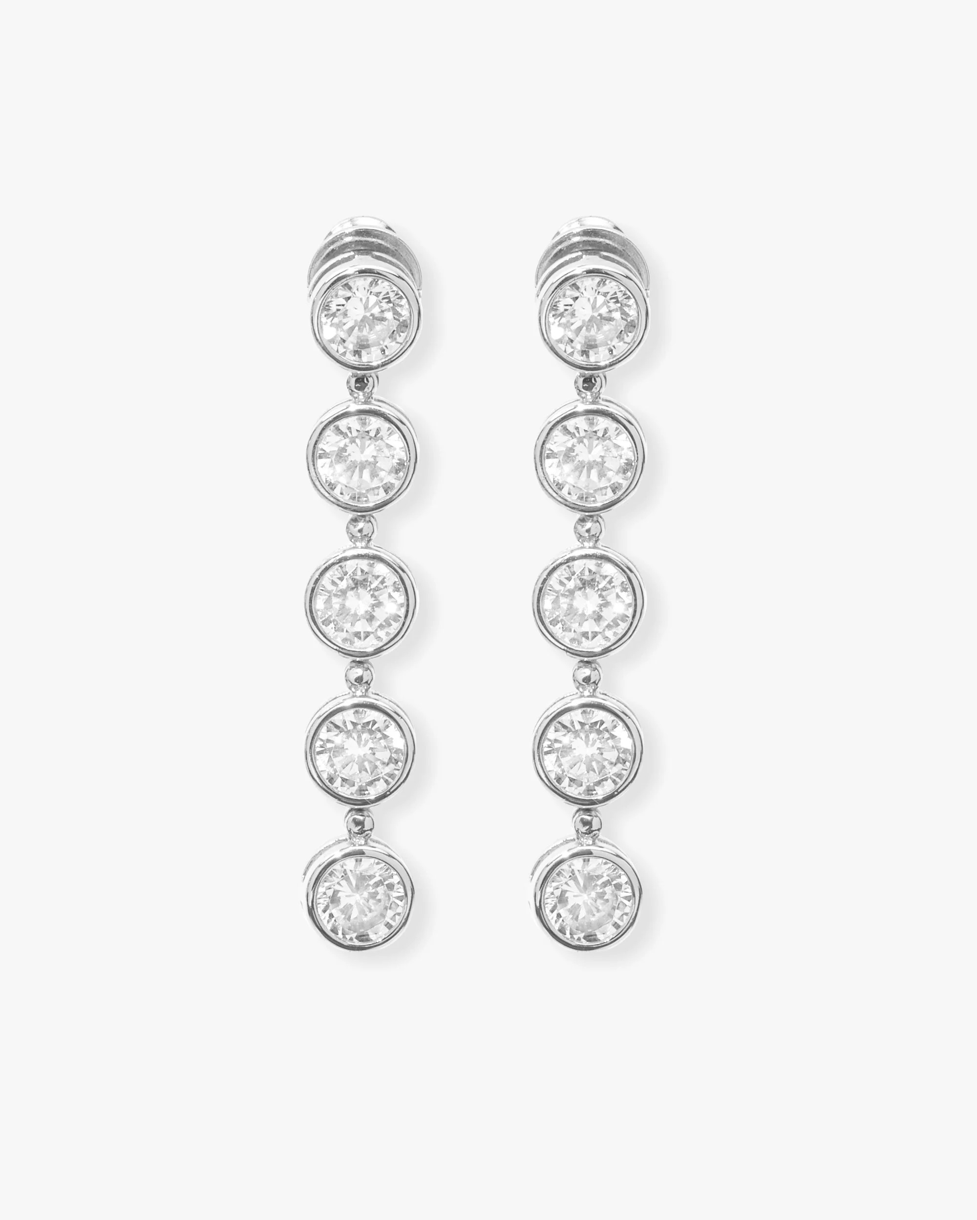 Mama Baroness Earrings - Silver|White Diamondettes | Melinda Maria Jewelry
