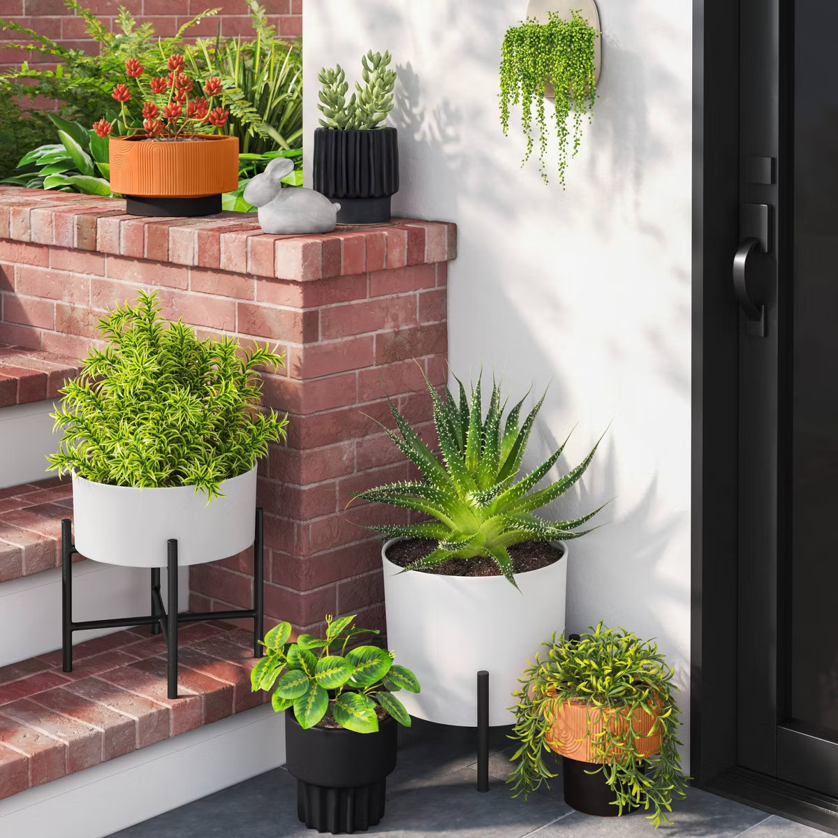 Metal Indoor Outdoor Planter and Stand Set White - Threshold™ | Target