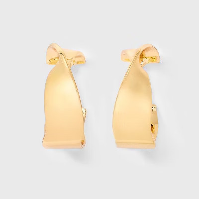 Wavy Open Hoop Earrings - A New Day™ Gold | Target