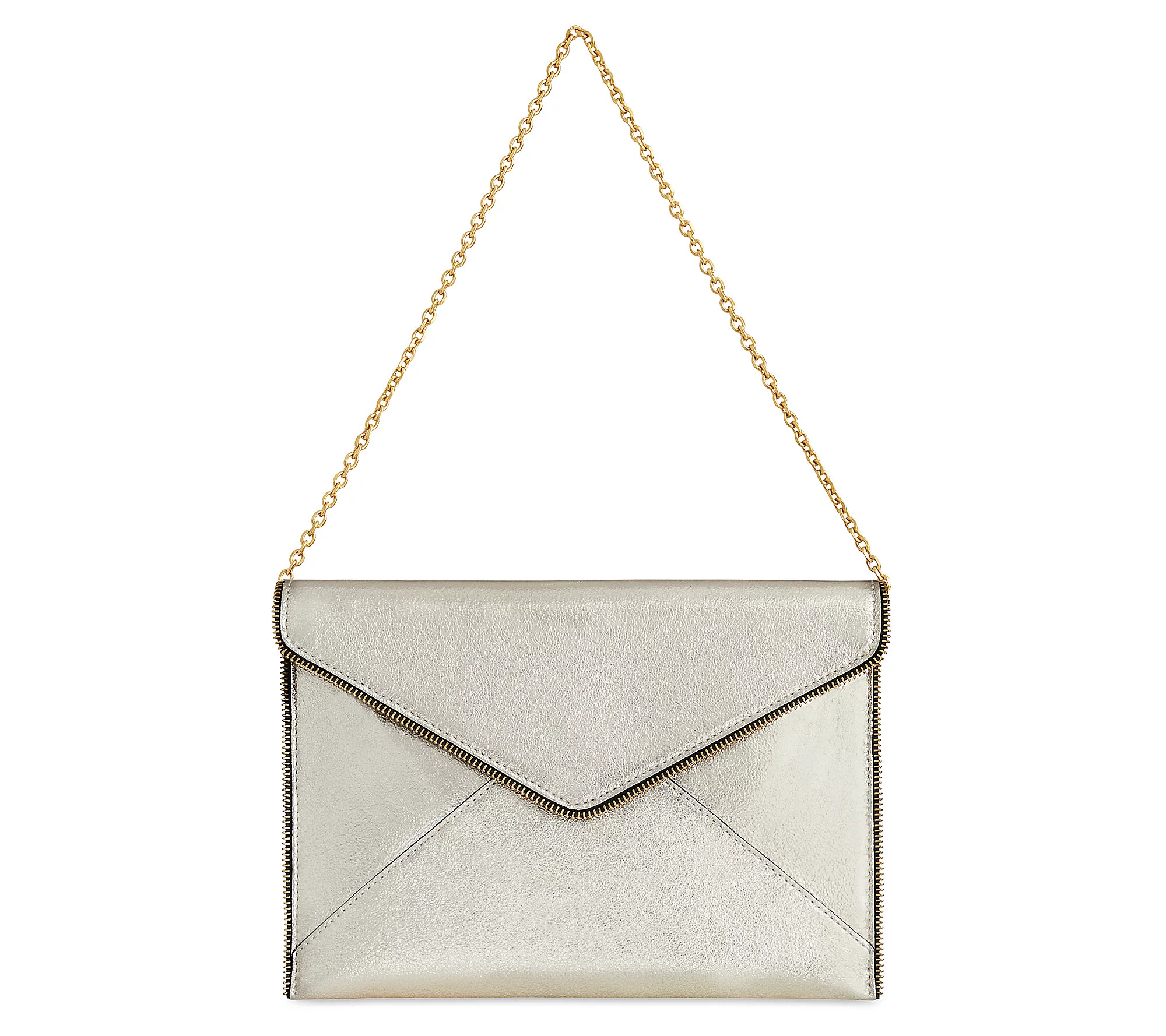 Rebecca Minkoff Leo Leather Clutch with Chain | QVC