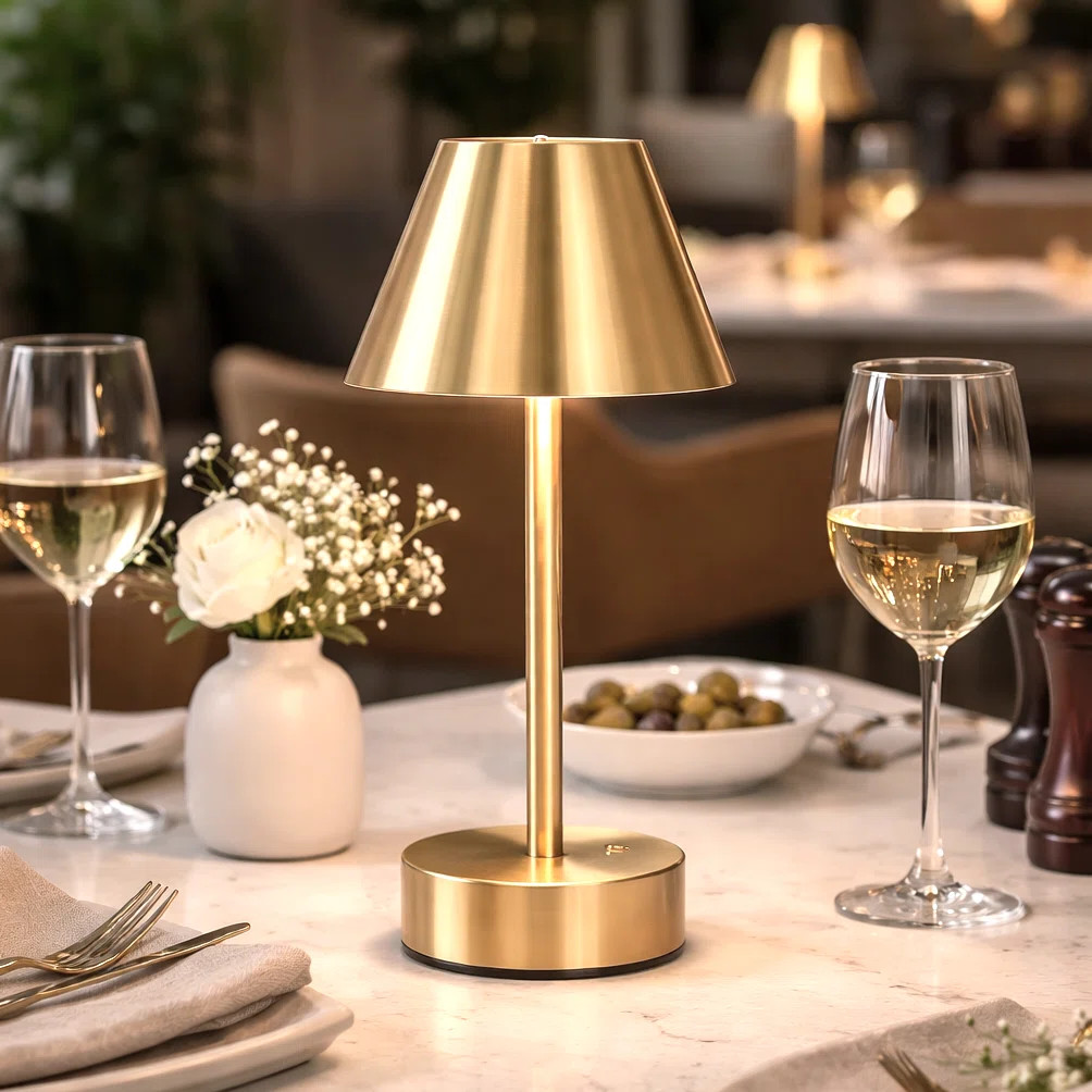 LED Table (Desk) Lamp, Gold Brass, Chargeable USB, Touch Switch | Wayfair North America