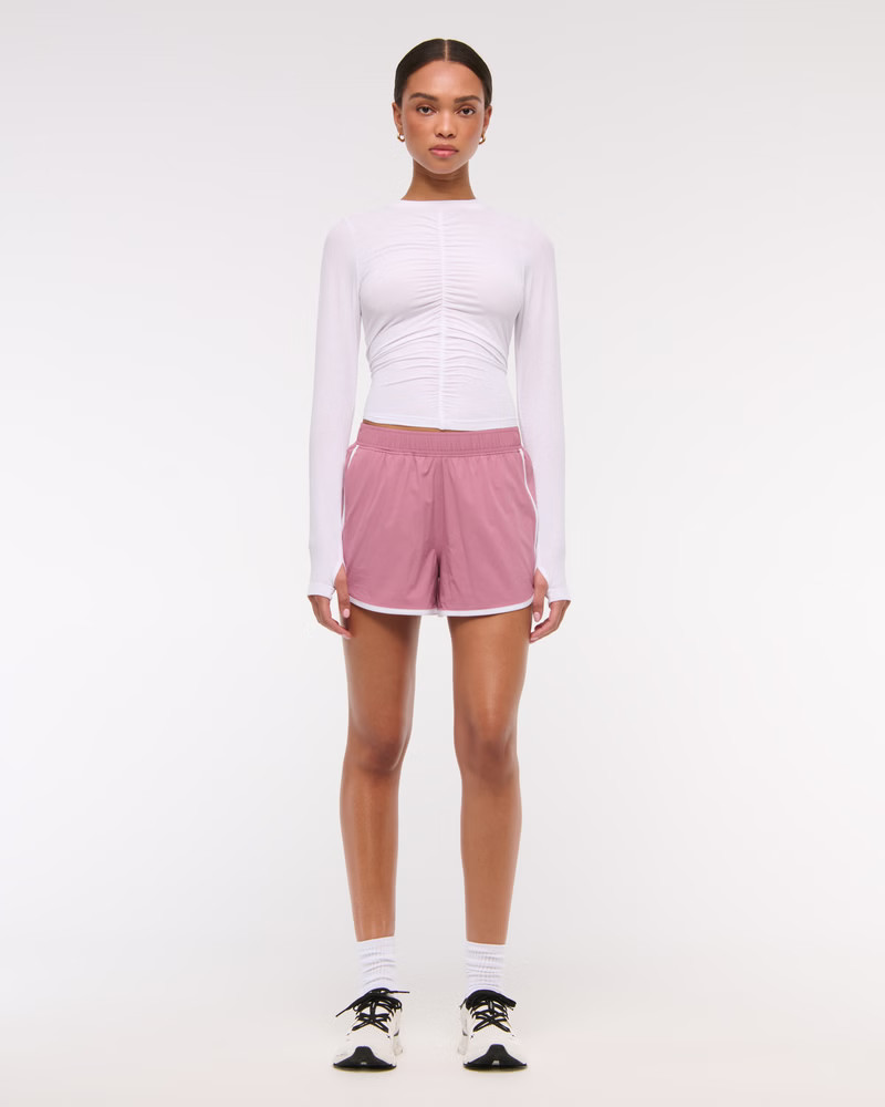 Women's YPB Active Featherweight Long-Sleeve Ruched Tee | Women's Active | Abercrombie.com | Abercrombie & Fitch (US)