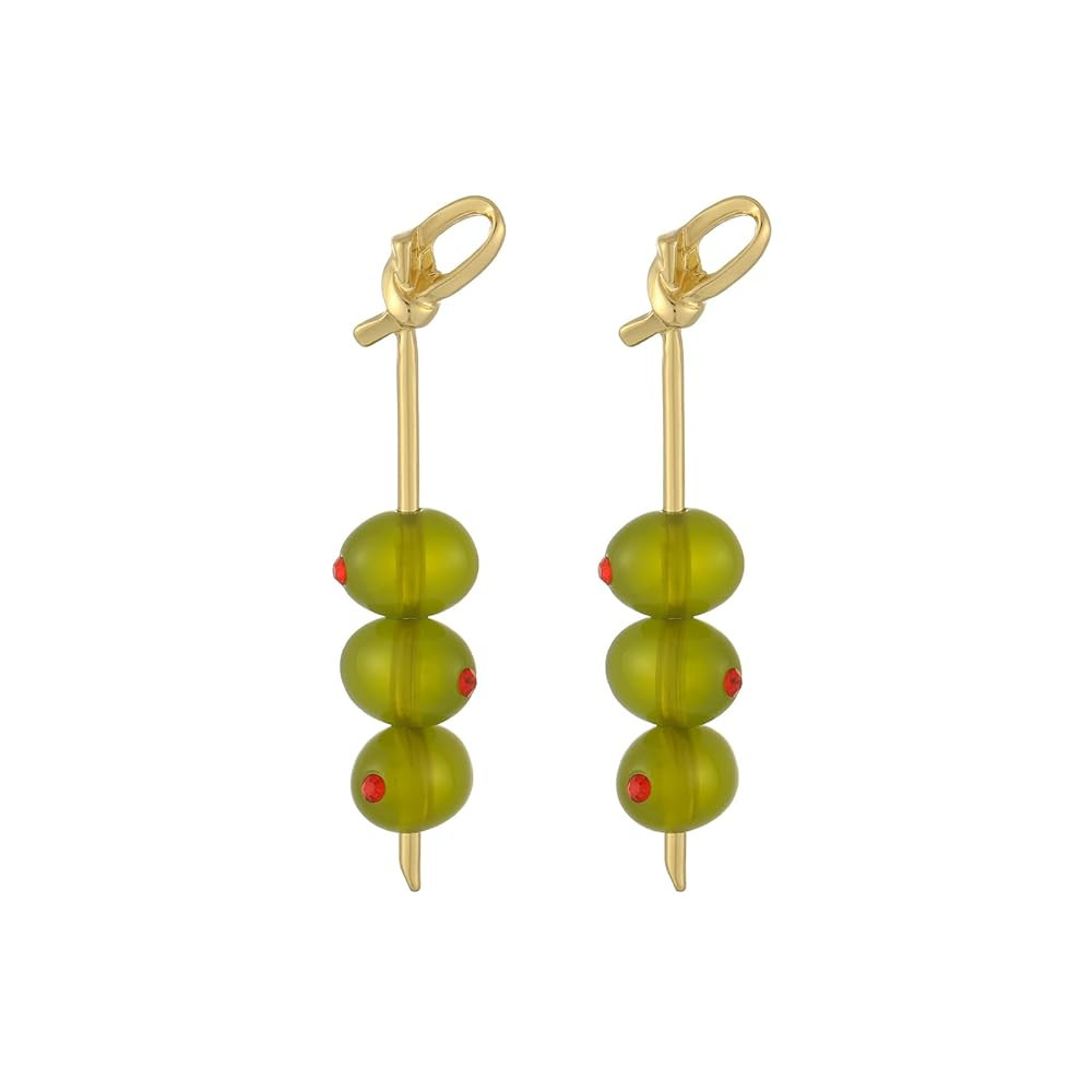 Madison Tyler Fruit Dangle Earrings | Gold Plated Flower Strawberry Apple Cherry Olive Earrings -... | Amazon (US)