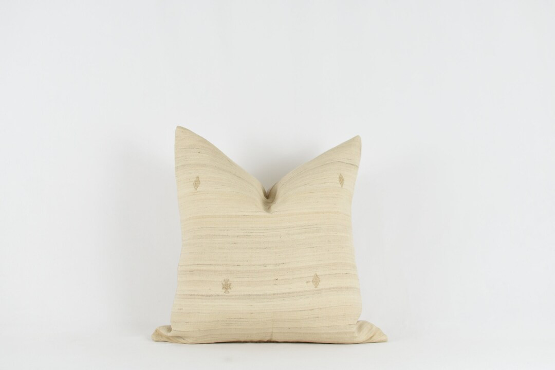 Dahlia  Beige Ivory Woven Silk Pillow Cover - Etsy | Etsy (US)