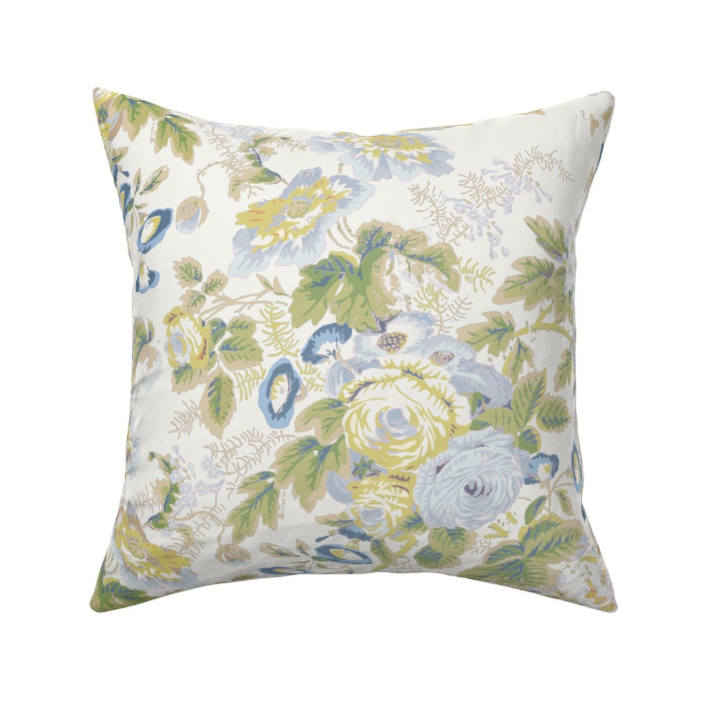 Belle's English Chintz Madison Green Throw Pillow | Spoonflower | Spoonflower