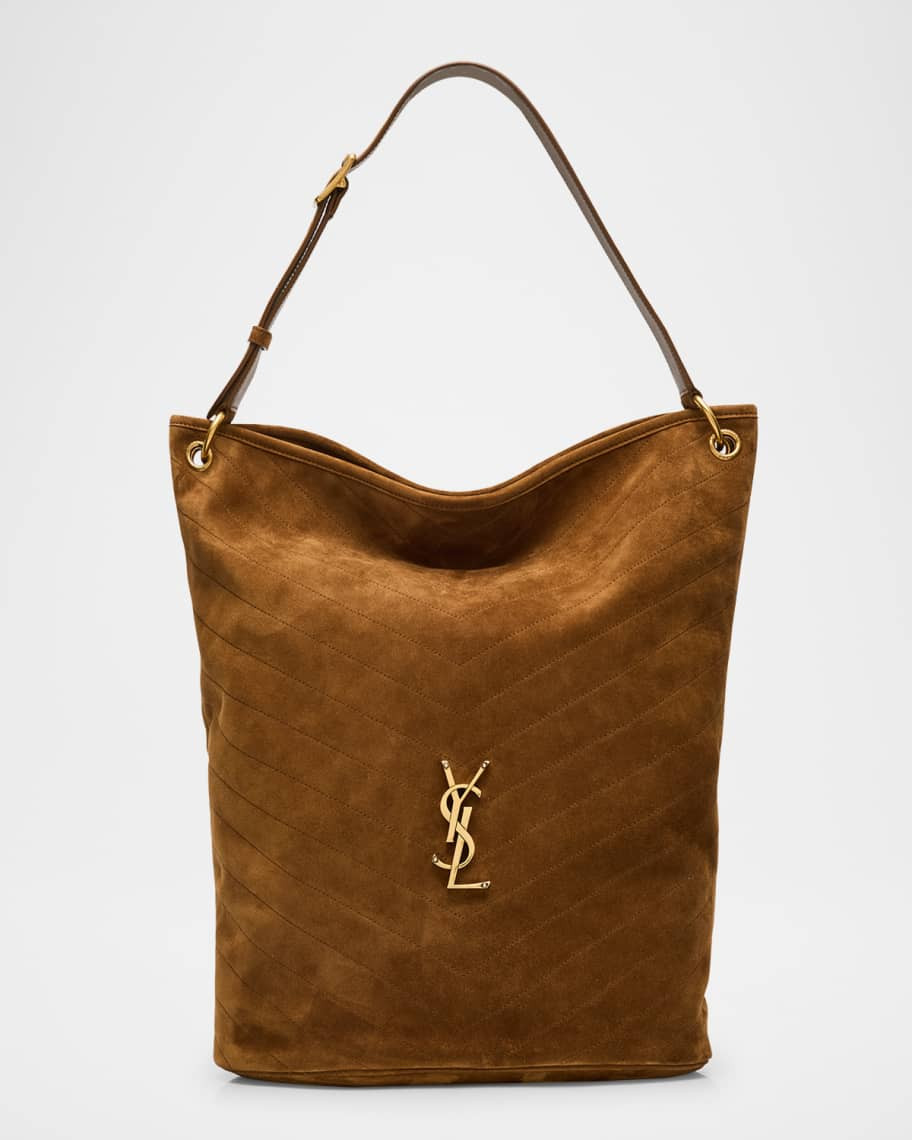 Saint Laurent Niki YSL Bucket Bag in Quilted Suede | Neiman Marcus