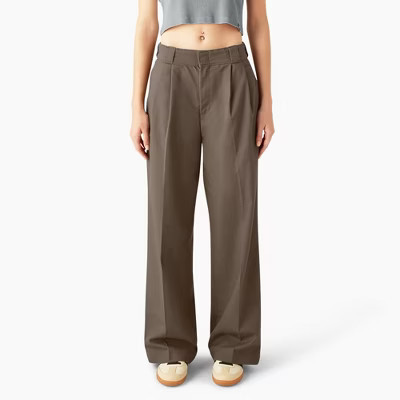 Dickies Women's Pleated Work Pants, Mushroom (MR1), ,25 | Target
