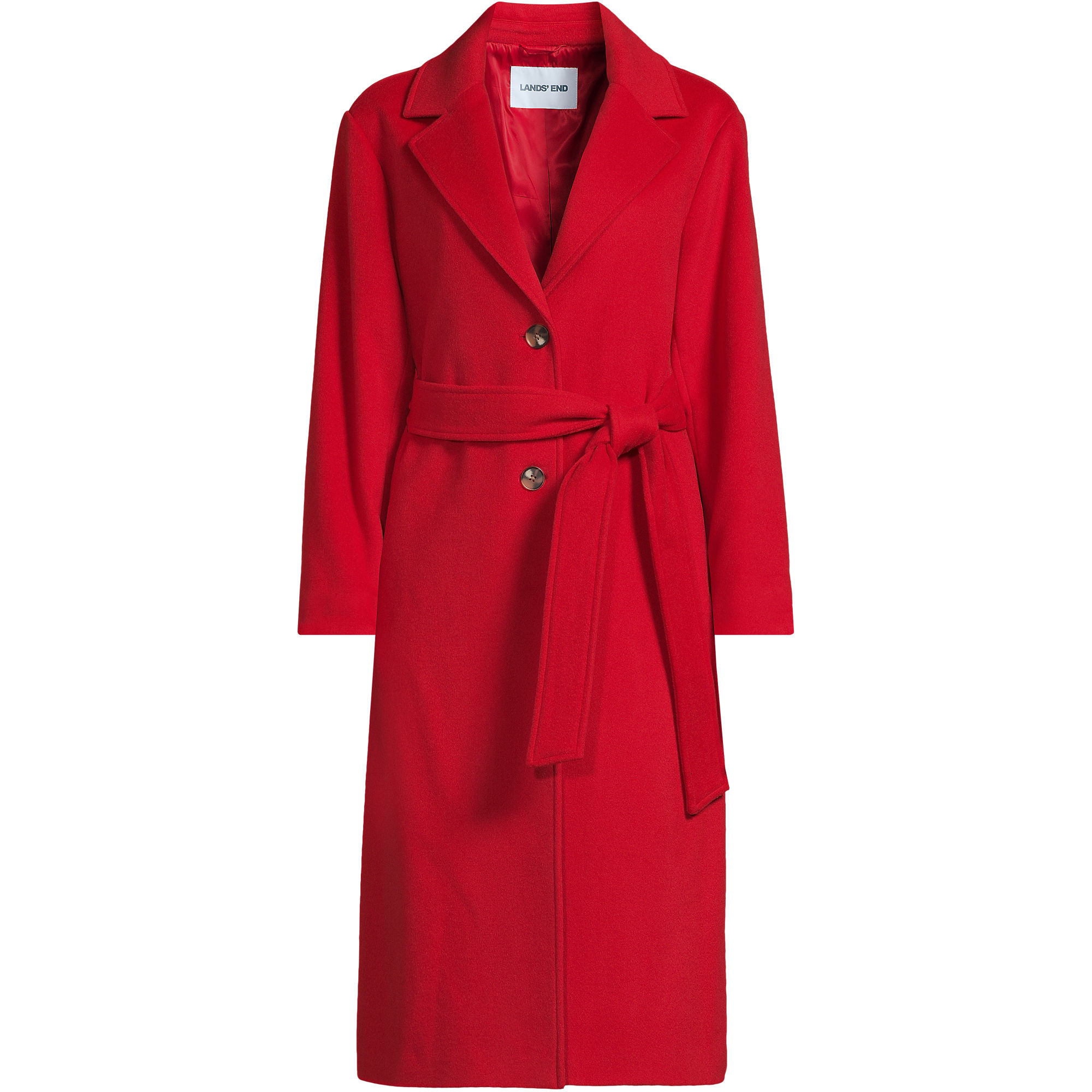 Women's Wool Wrap Long Coat | Lands' End (US)