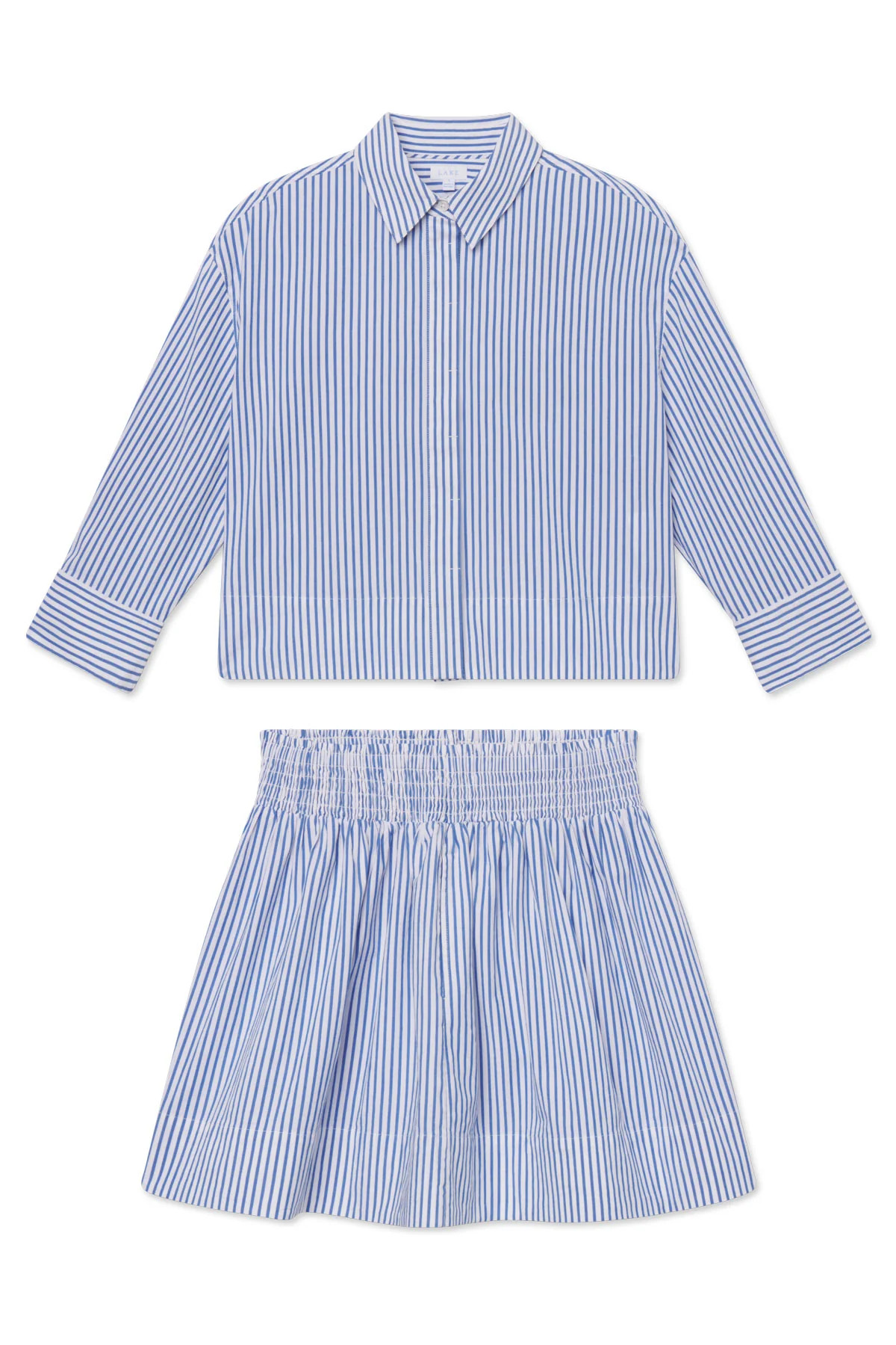 Switch Skirt Set in Diver Blue Bengal Stripe | Lake Pajamas