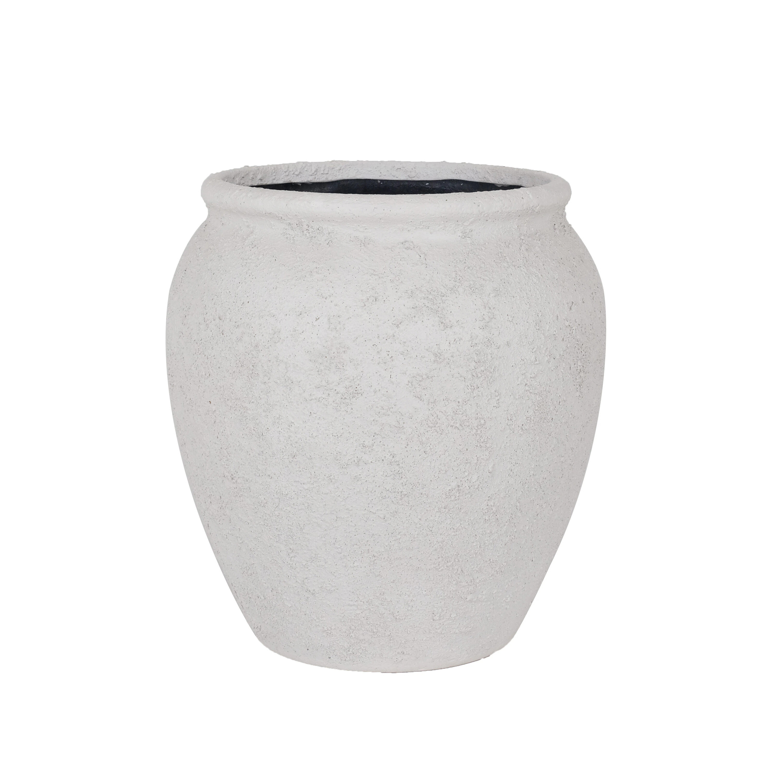 allen + roth Round 14.13-Inches W Large White Stone Outdoor Planter with Self Watering | PF10207 | Lowe's