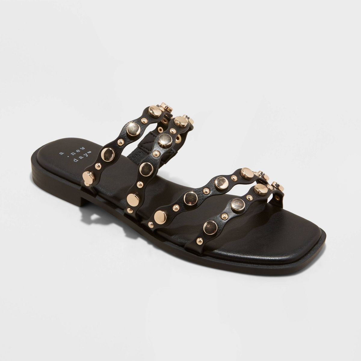 Women's Sharon Stud Slide Sandals - A New Day™ Black | Target