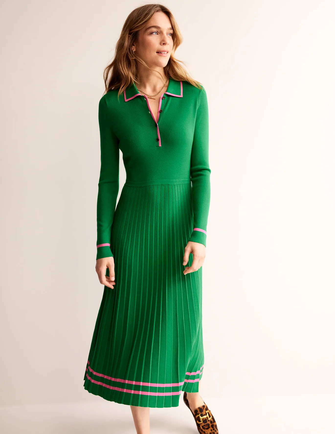 Mollie Pleated Knitted Dress | Boden (US)