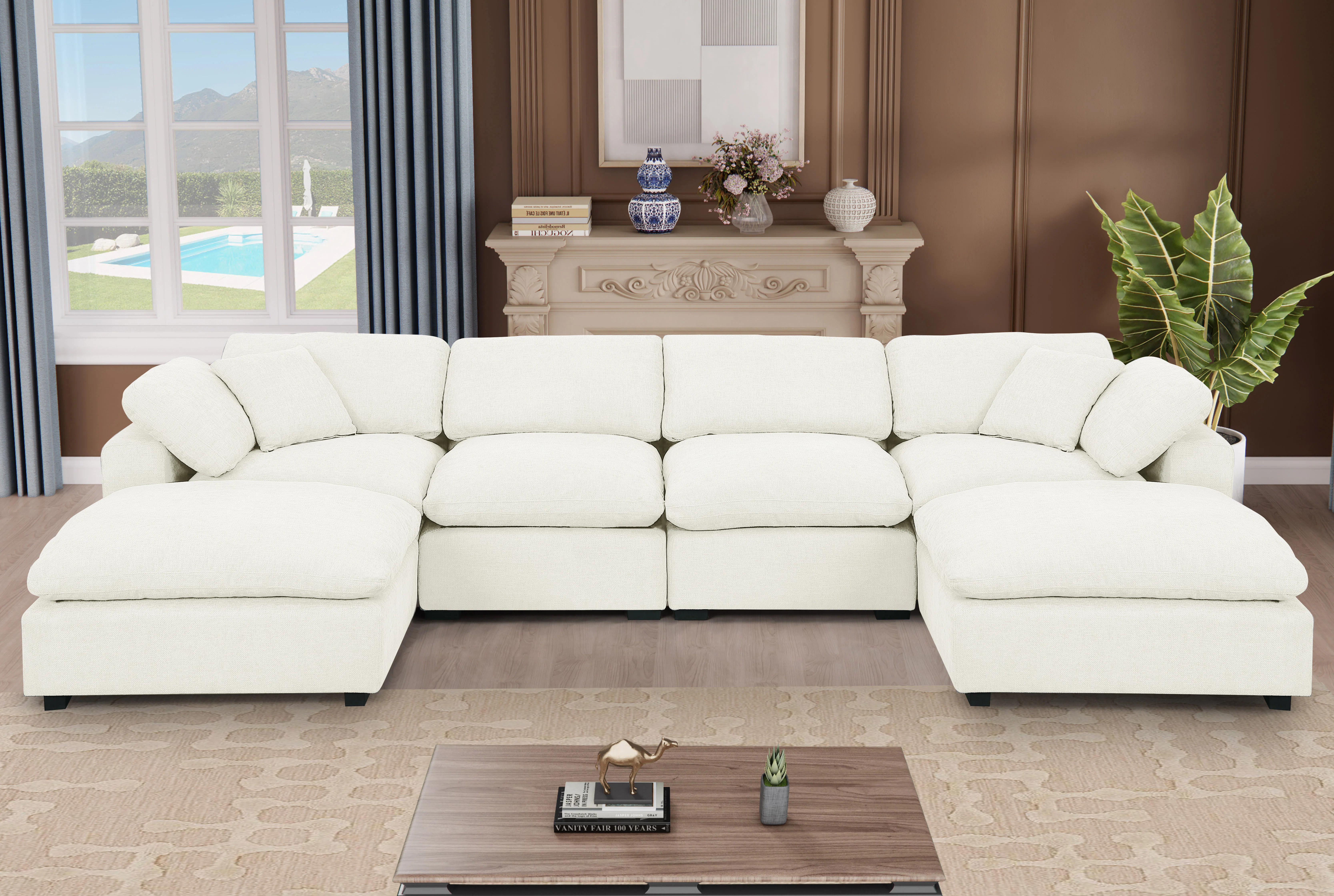 Latitude Run® Wilroy 6-piece Comfy U-shaped Sofa Couch Reversible Chaise Sectional & Reviews | W... | Wayfair North America