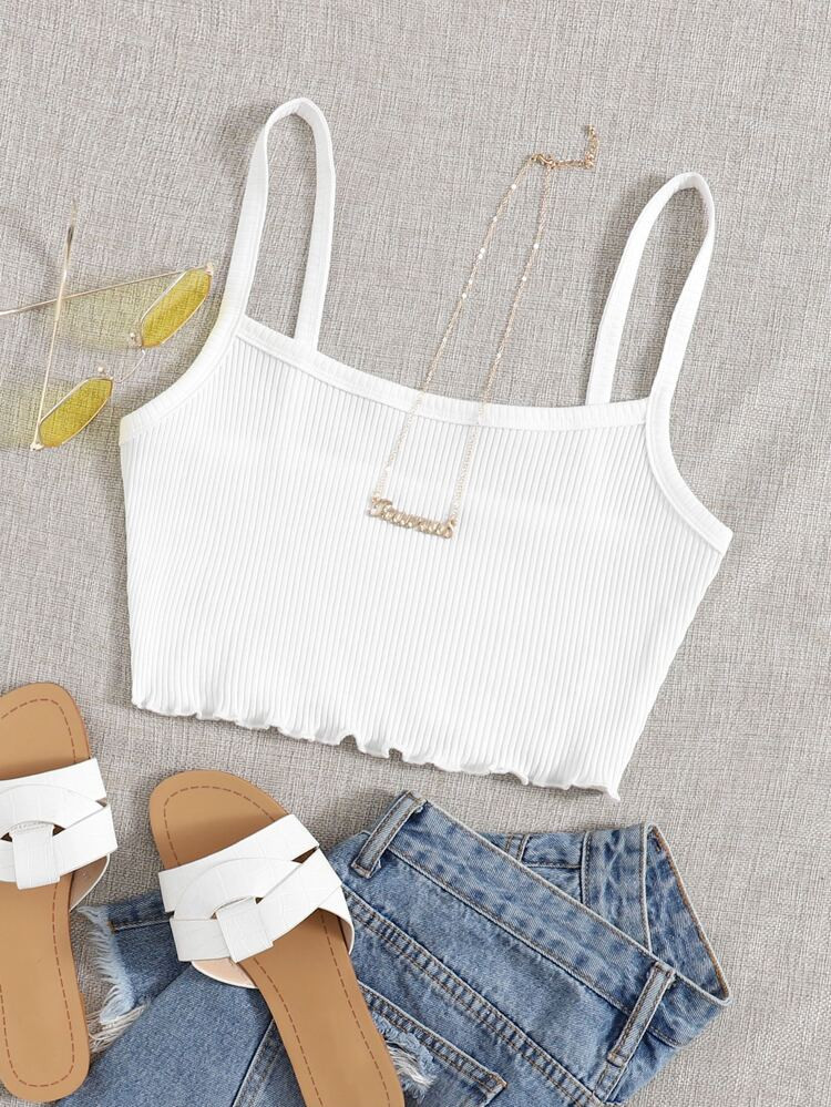 SHEIN Lettuce Edge Cami Top | SHEIN