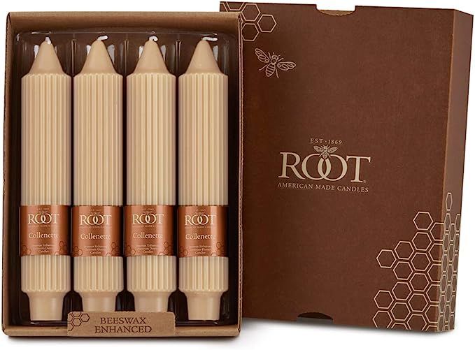 Root Candles 977590C Beeswax Blend Grecian Collenette Unscented Dinner Candles, 4-Count, Blossom | Amazon (US)