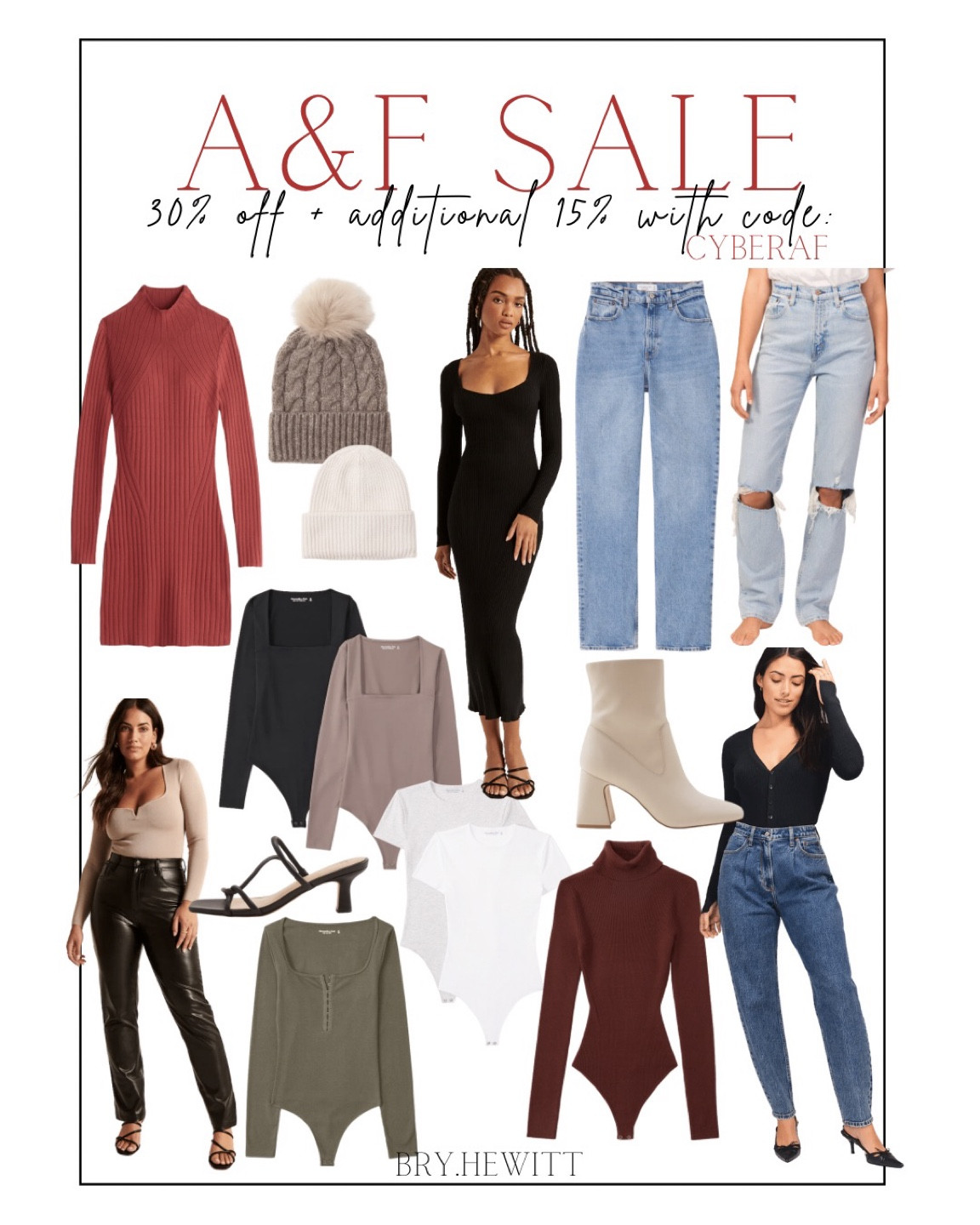 Abercrombie & Fitch sale! 30% off + additional 15% off with code CYBERAF 😱👏🏼 So many of my closet staples are A&F!  Esp their denim! 

Black Friday deals / cyber week sales / cyber sales / denim sale / bodysuit sales / closet staples / women’s clothing sales 

#LTKsalealert #LTKunder100 #LTKCyberweek