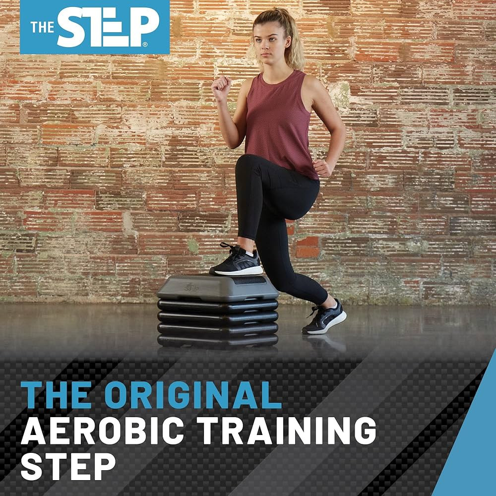 The Step Adjustable High Step Aerobic Platform with 4 Risers, Home Gym Workout Equipment, Fitness... | Amazon (US)