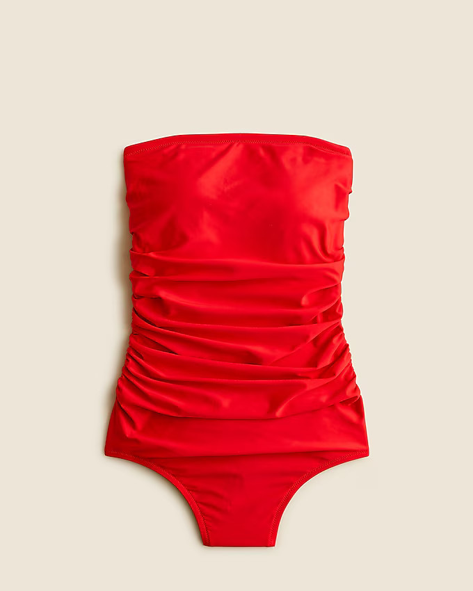Ruched bandeau one-piece swimsuit | J. Crew US