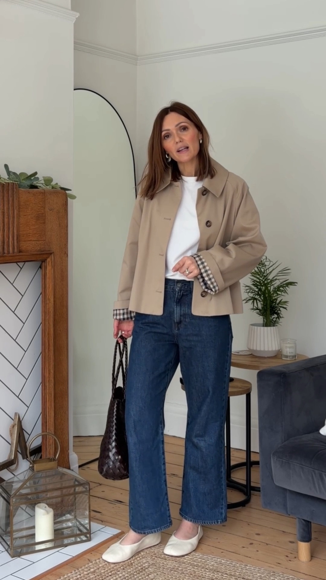 A very basic spring outfit! I sized down in the jeans to a 25w. Took my usual size in everything else. 

Trench coat, ankle grazer jeans, ballet flats, simple styling, spring outfit ideas, classic style, style over 40

#LTKuk #LTKspring