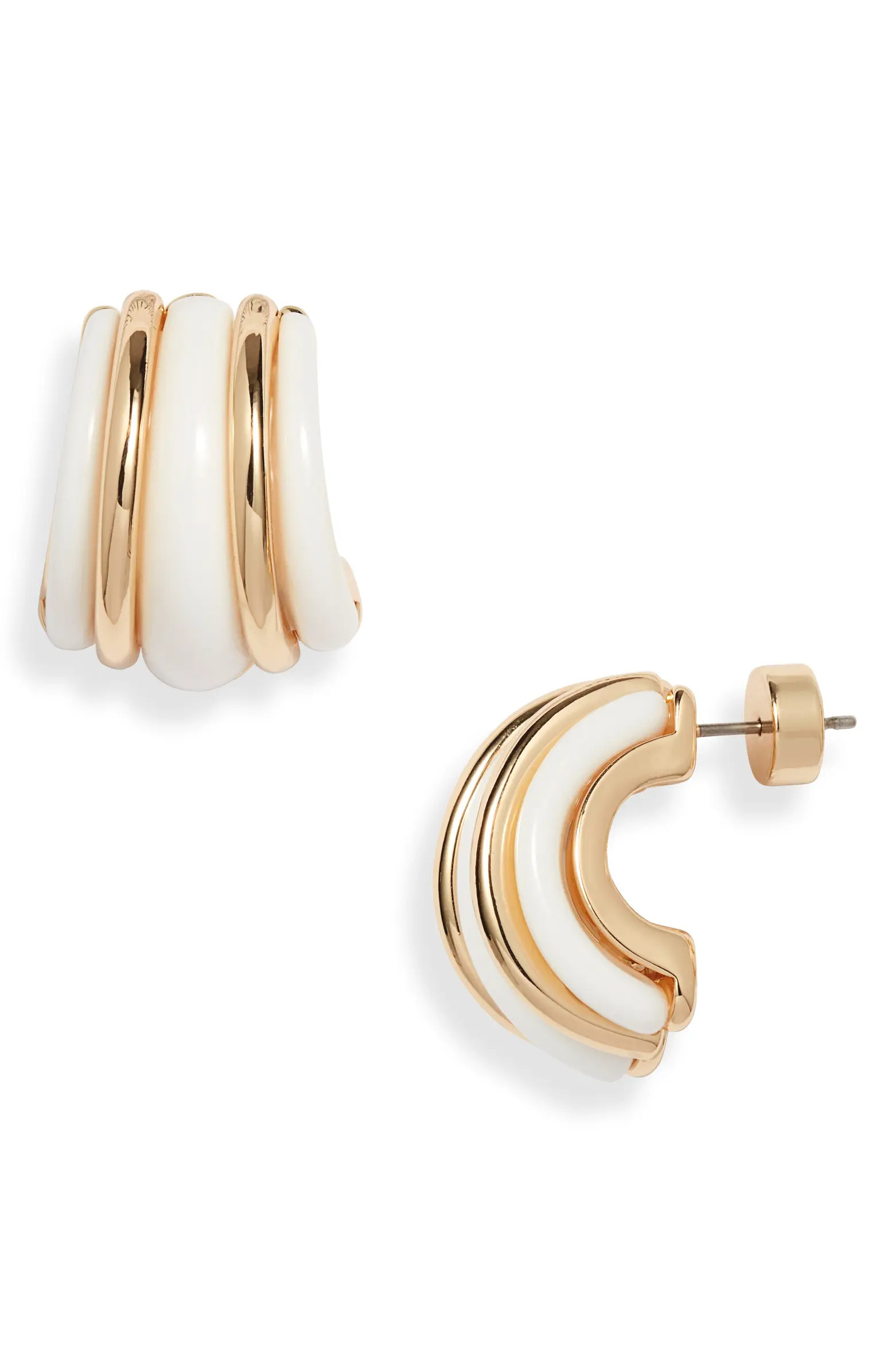 Nordstrom Curved Enamel Hoop Earrings | Nordstrom | Nordstrom