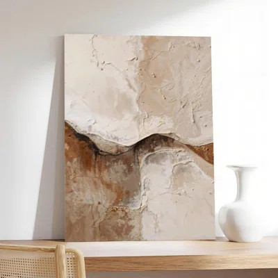 Textured Earth Tone Abstract Canvas Wall Art, Neutral Boho Print Wall Décor 30" H x 20" W | Wayfair North America