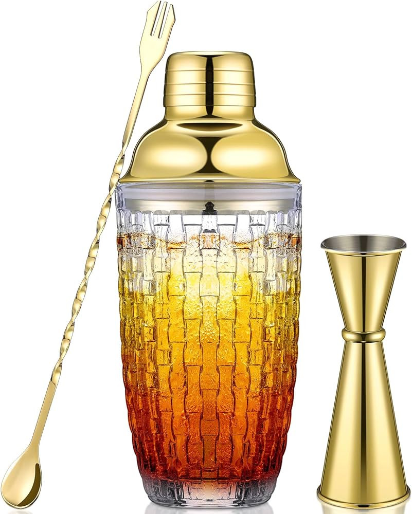 Honeydak 3 Pcs Cocktail Shaker Set 13oz Drink Shaker Martini Shaker Margarita Mixer Cocktail Glas... | Amazon (US)