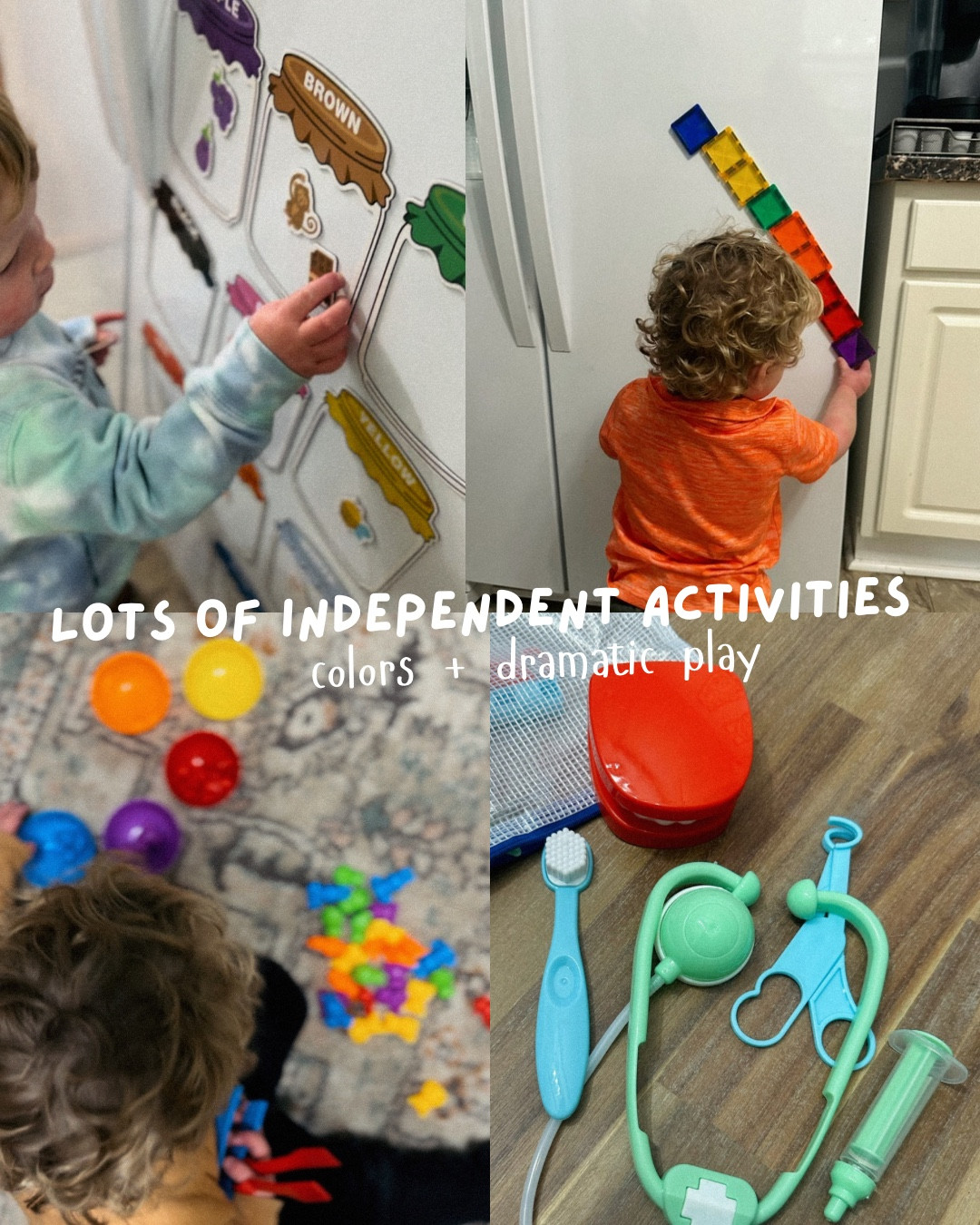 Learning & Play Activities I prepped for Wy this week 🧮🔤📚🖍️

These are things for us to do together the other days. We have a mix of shared activities that need teaching & guidance. & then activities he can do independently but he’s still learning. 😉 

The focus for the next few weeks is the alphabet, colors & numbers. 🖍️ remember he’s almost 2, so most of the time we’re only doing these things for max 15 minutes. 

Learning happens through reinforcement & play - that’s the main goal here. 👏🏼